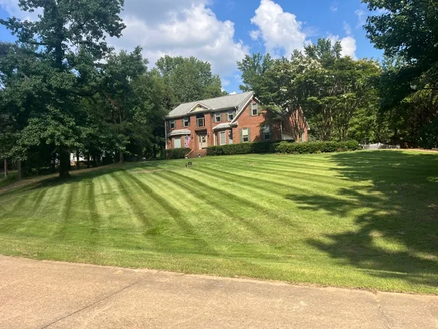 Beautiful striped lawn maintained by Oxford Lawn Pro in Oxford, Mississippi