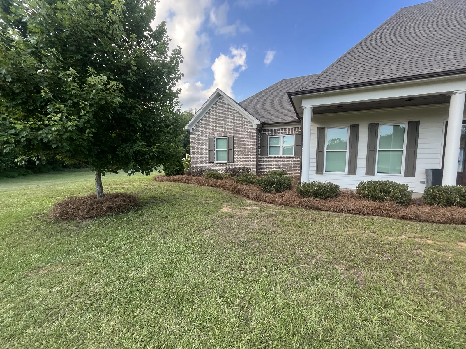 Fresh sod installation at a finished Oxford MS home by Oxford Lawn Pro