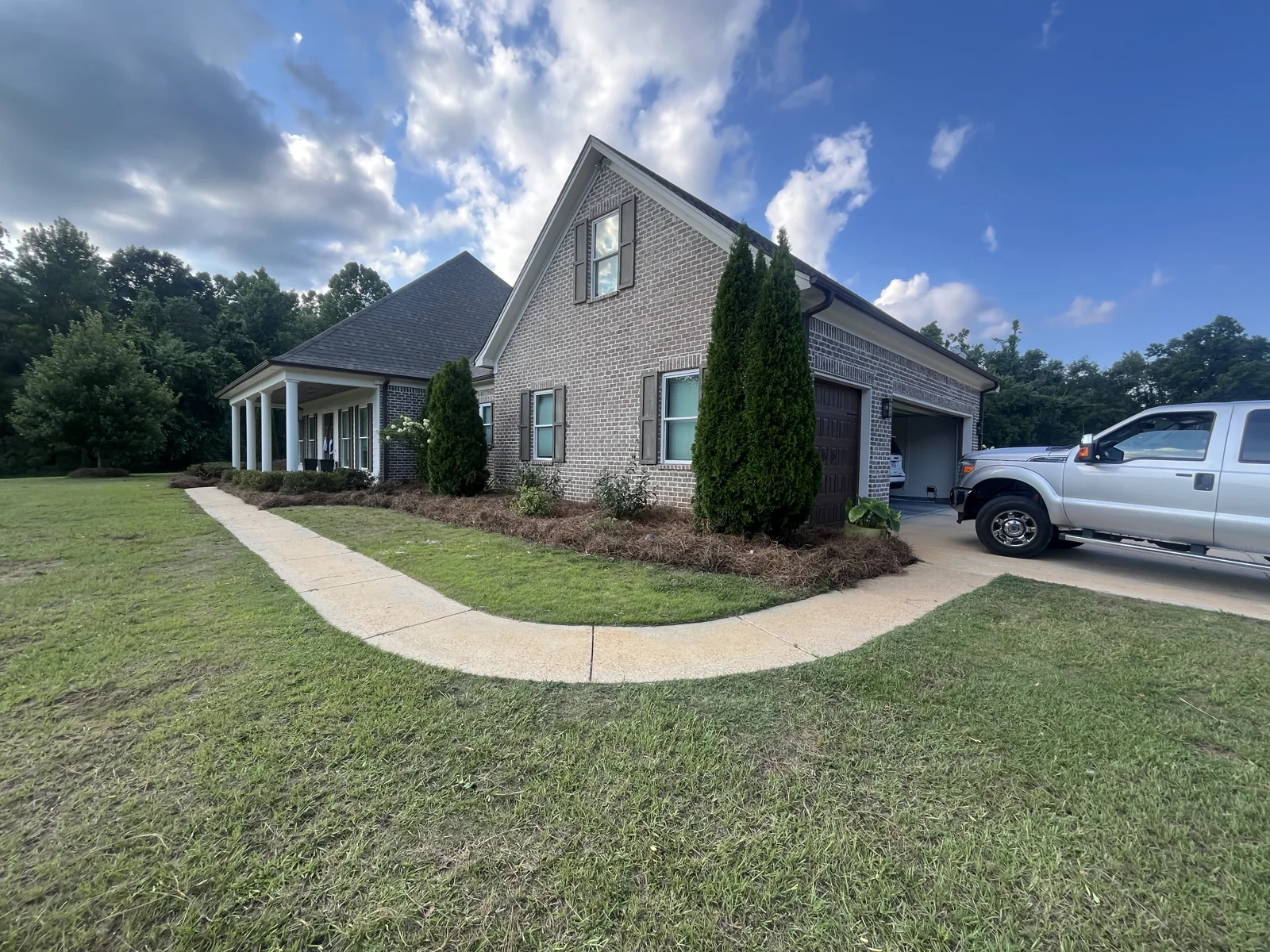 Fresh sod front yard at an Oxford MS home by Oxford Lawn Pro